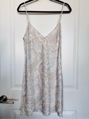 Aritzia Wilfred Satin Slip Mini Dress V neck Spaghetti Strap